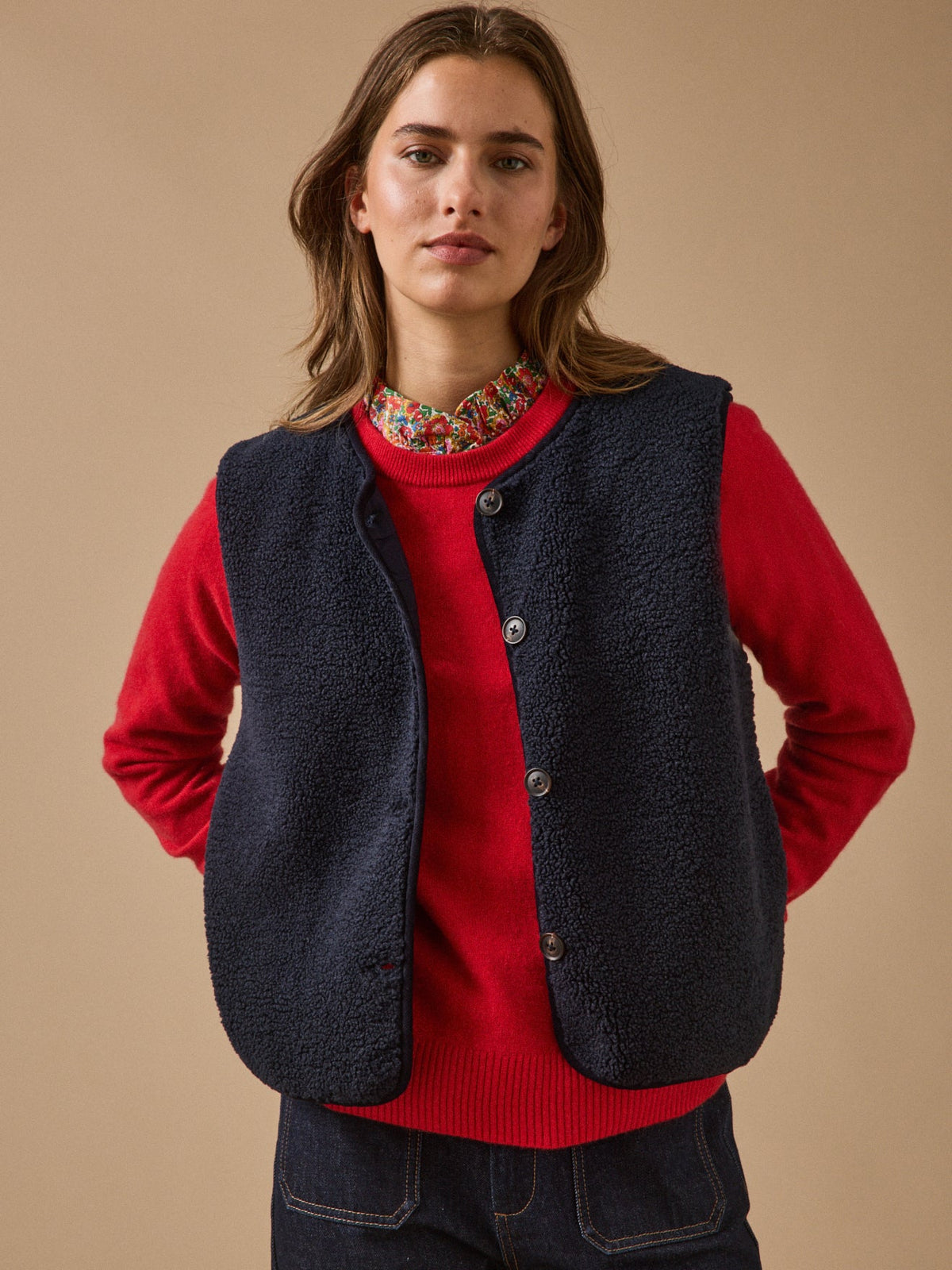Veste sans manches en sherpa femme - 3