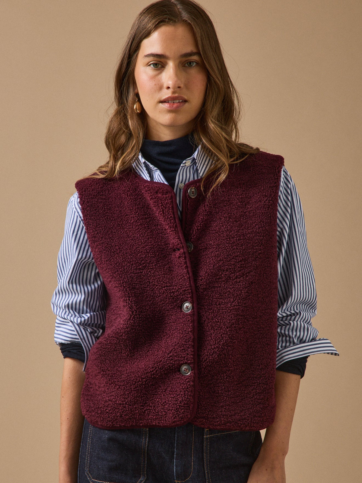 Veste sans manches en sherpa femme - 1