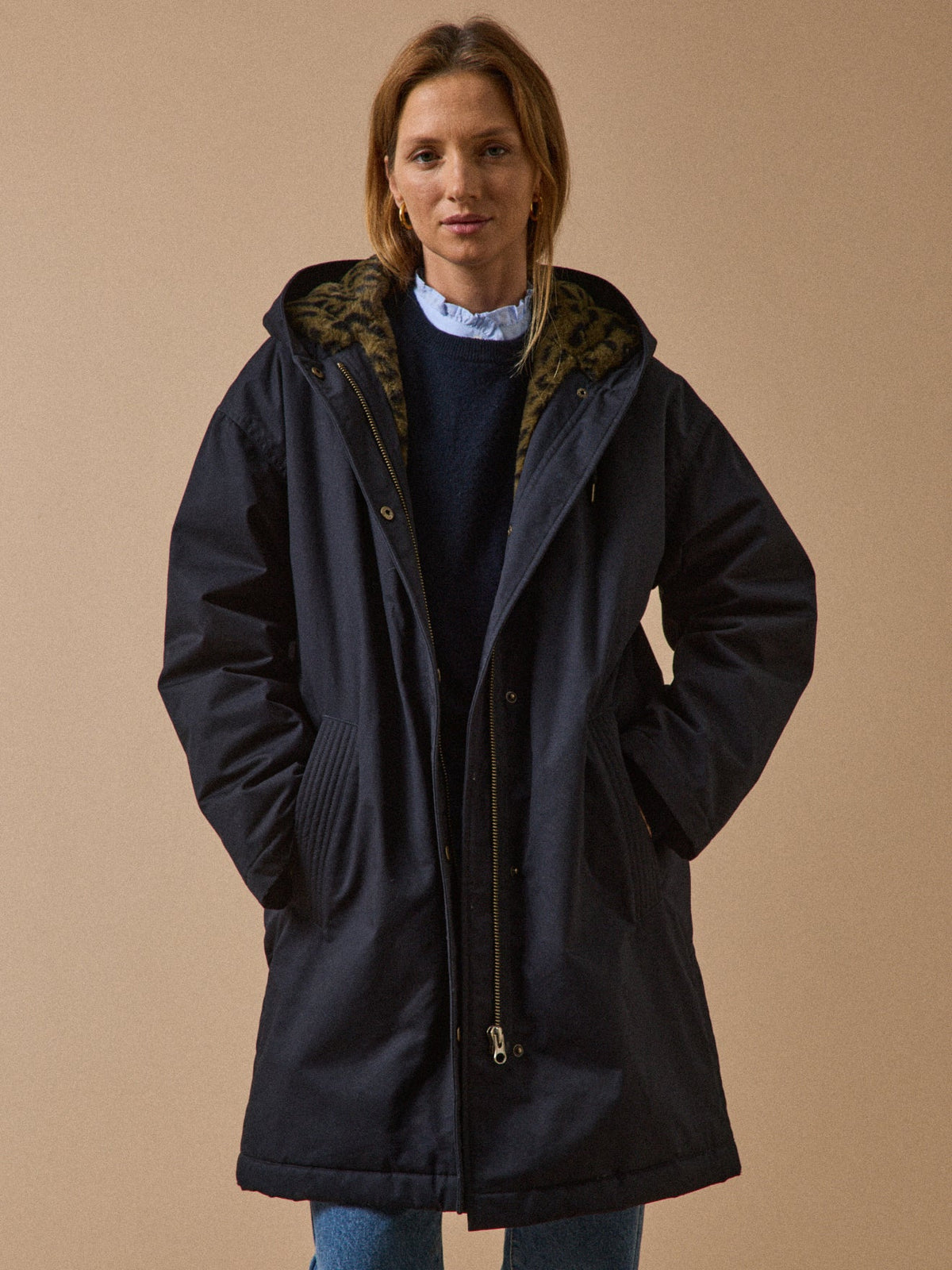 Parka mi-longue femme doublée imitation fourrure - 1