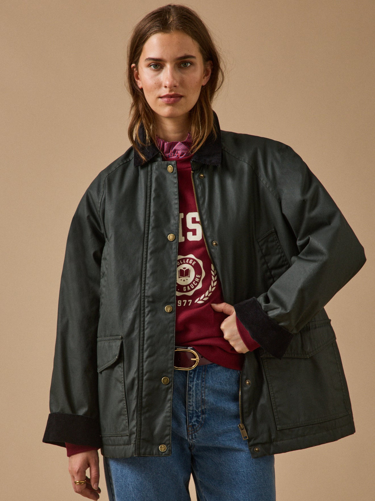 Veste femme coton enduit - 1