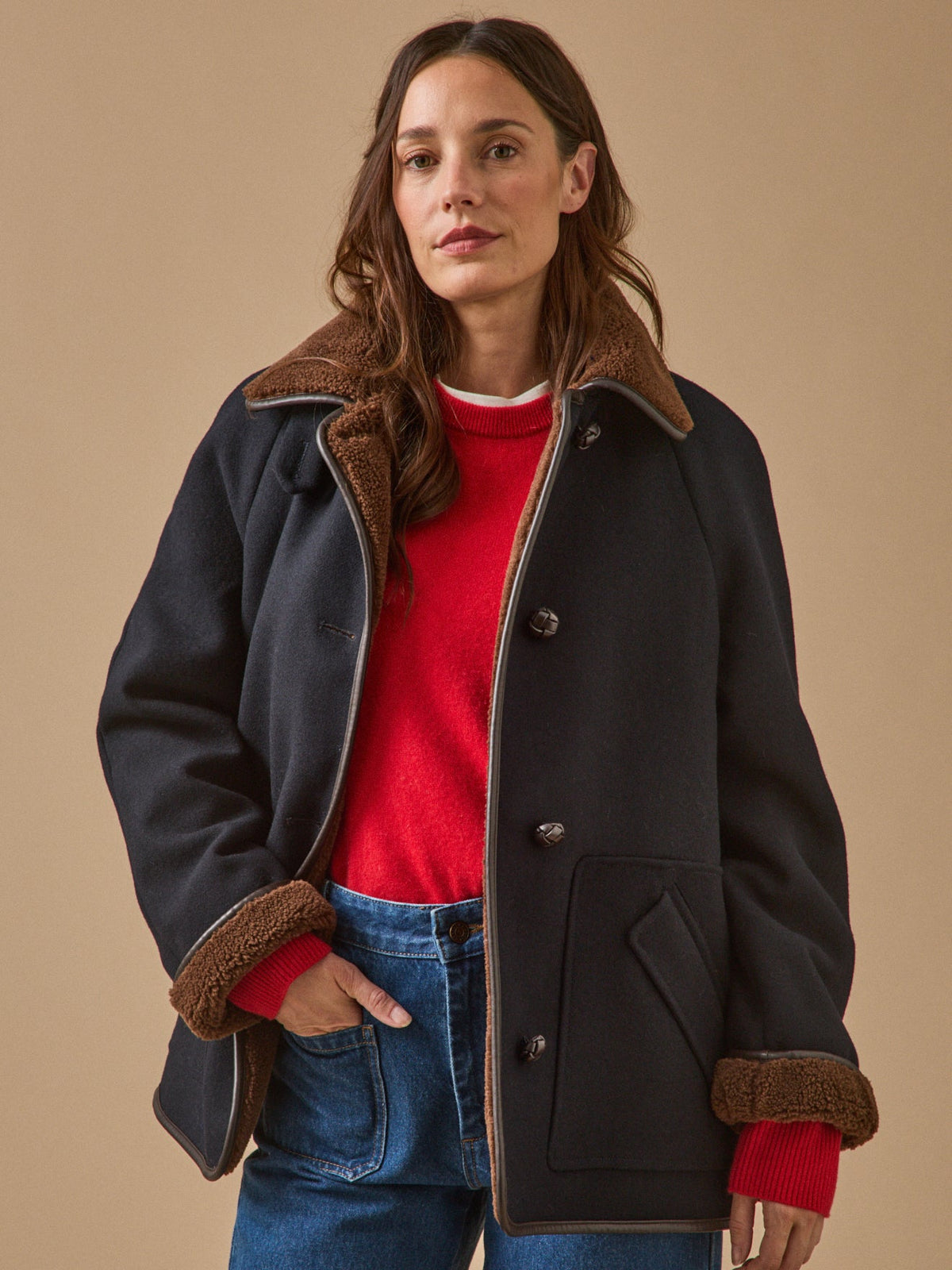Manteau gansé intérieur sherpa femme - 1