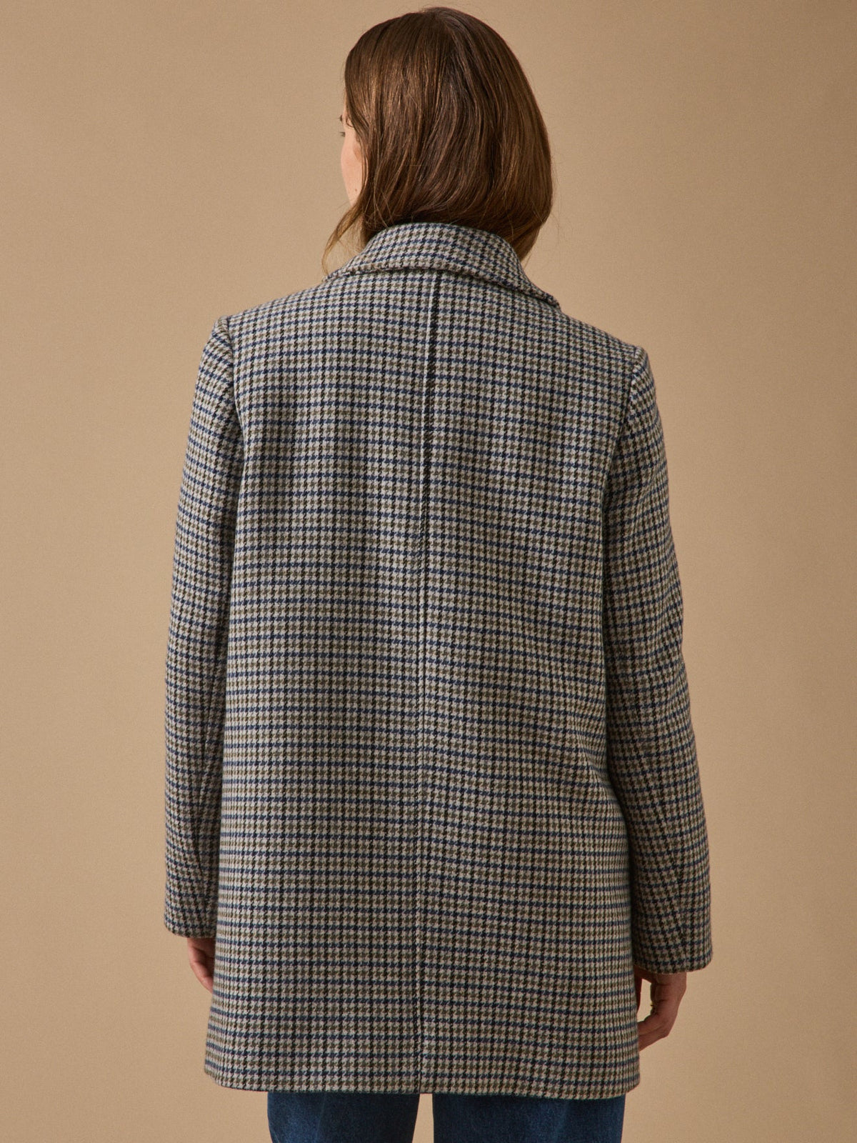 Manteau lainage pied-de-poule femme - 2