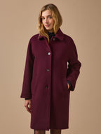 Manteau mi-long lainage uni femme - 2