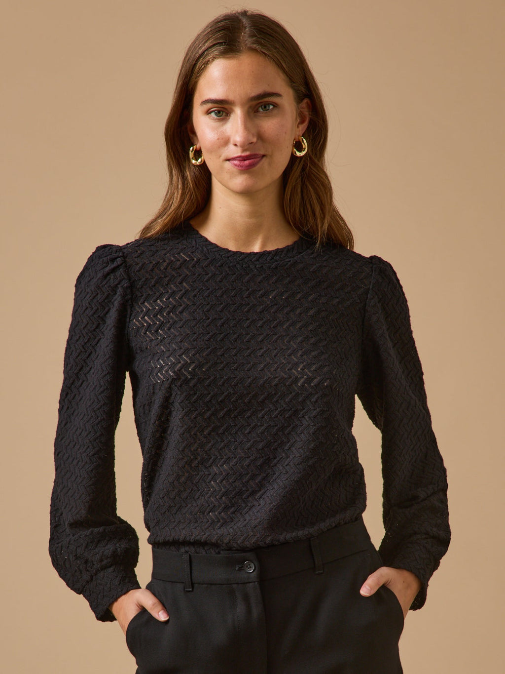 T-shirt jacquard femme - 1