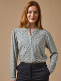 T-shirt col froufrou femme imprimé Ophélia - 1