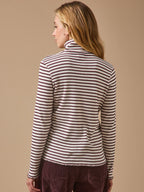 T-shirt col roulé rayé femme - 2