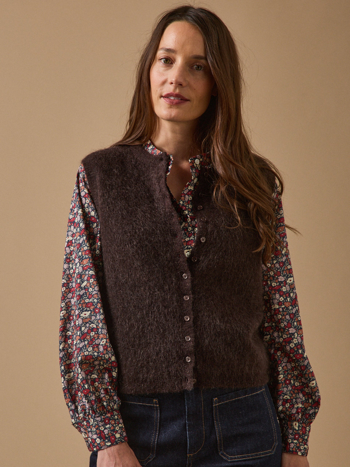 Gilet sans manches femme laine et mohair - 3