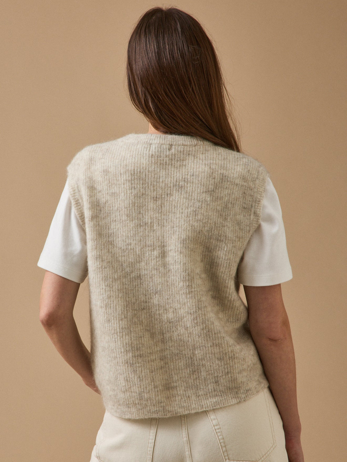 Gilet sans manches femme laine et mohair - 2