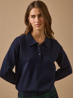 Pull polo femme coton biologique et cachemire - 1