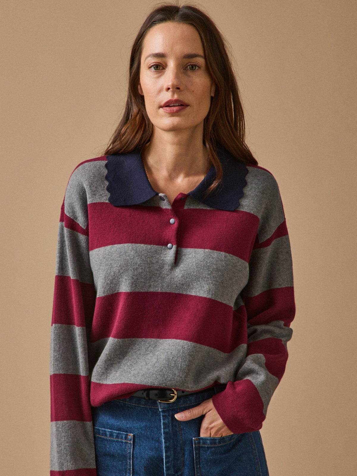 Pull polo femme coton biologique et cachemire - 3
