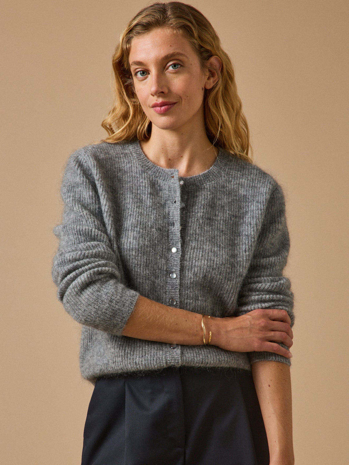 Gilet femme avec laine et mohair - 3