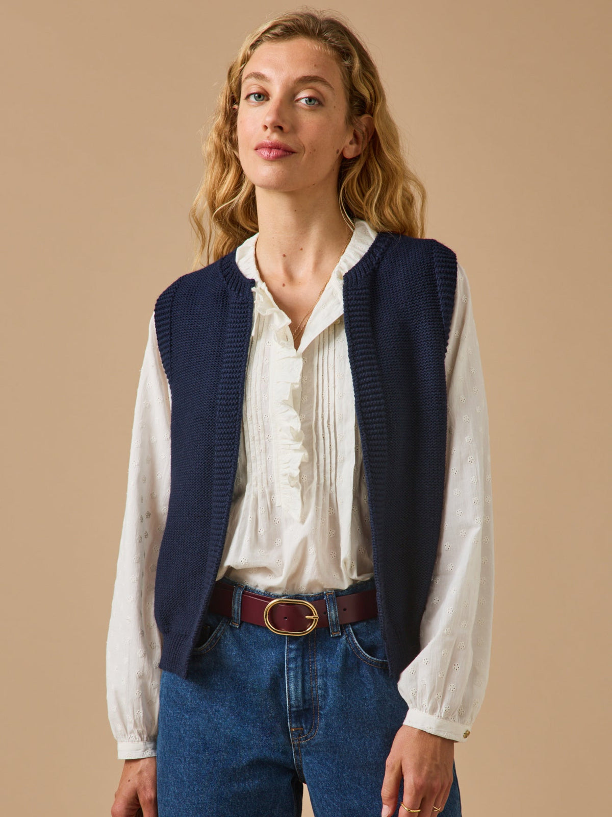Gilet laine mérinos Femme - Cyrillus X les 3 Tricoteurs - 1