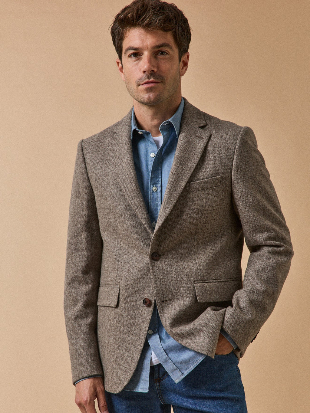 Blazer chevrons pure laine homme - 2