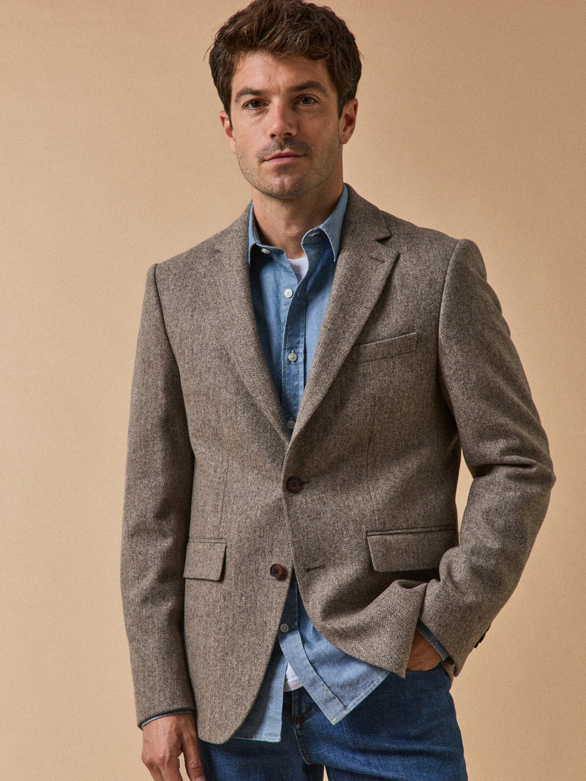 Blazer chevrons pure laine homme - 2
