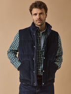 Veste matelassée sans manches velours homme - 1