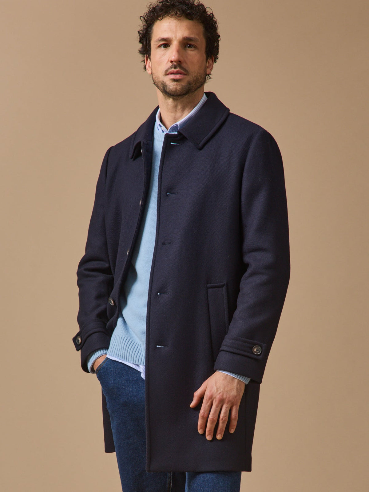 Manteau pardessus lainage homme - 1
