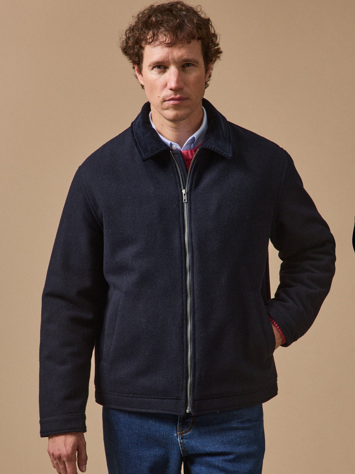 Blouson aviateur lainage chaud homme - 2