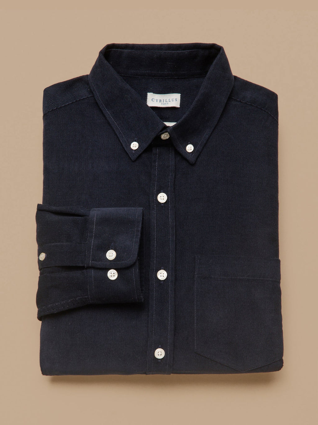 Chemise velours homme coupe contemporaine - 1
