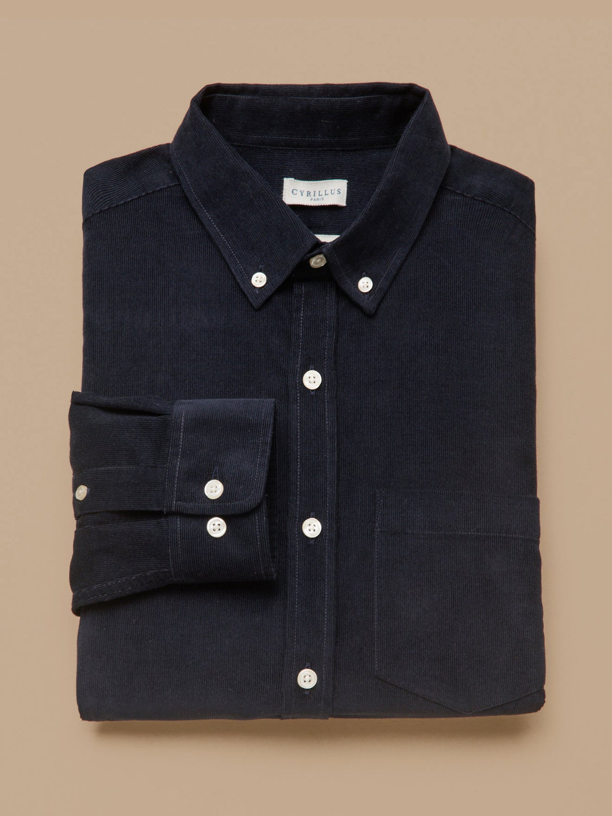 Chemise velours homme coupe contemporaine - 1