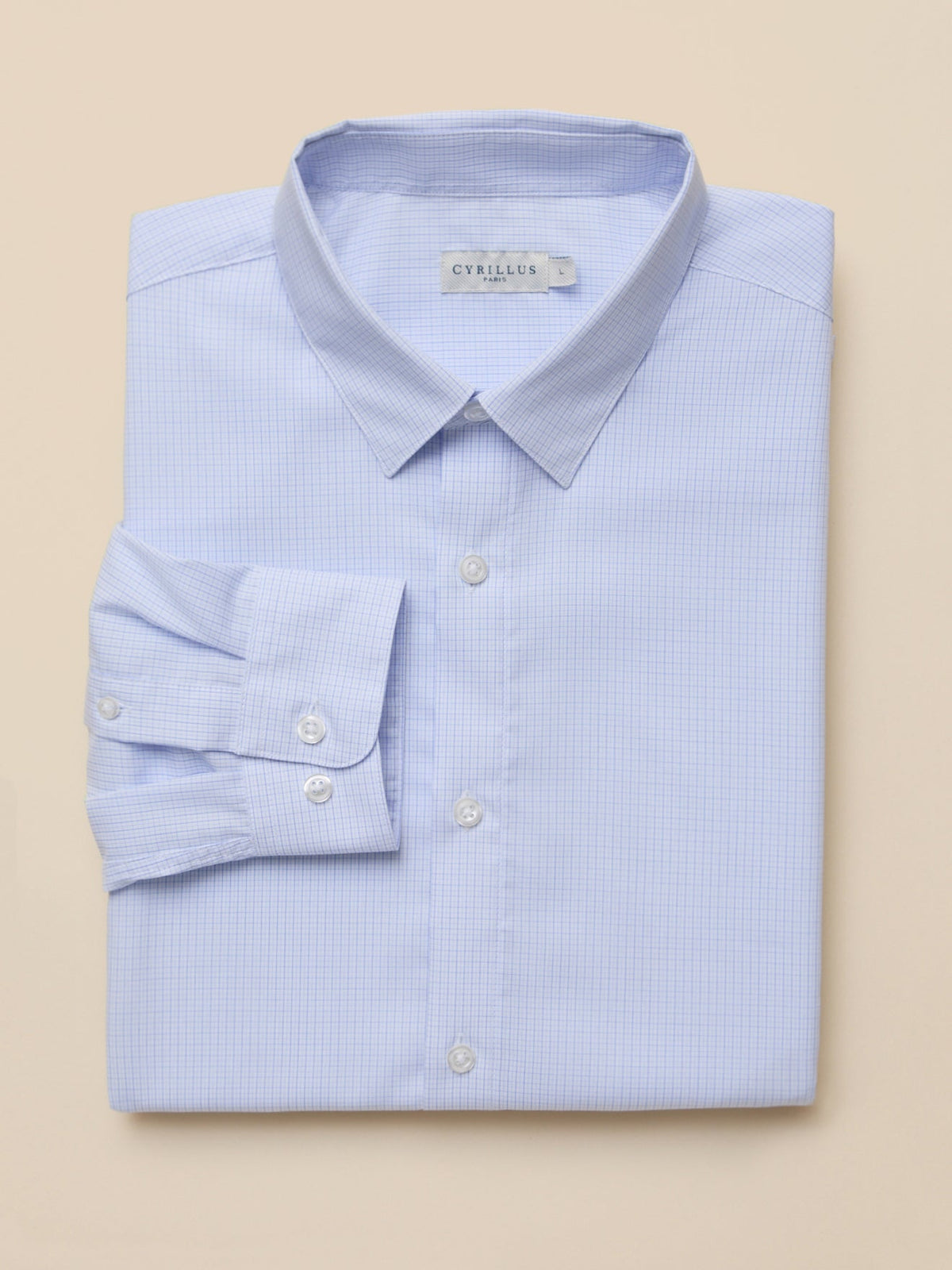 Chemise popeline carreaux homme coupe ajustée - 1