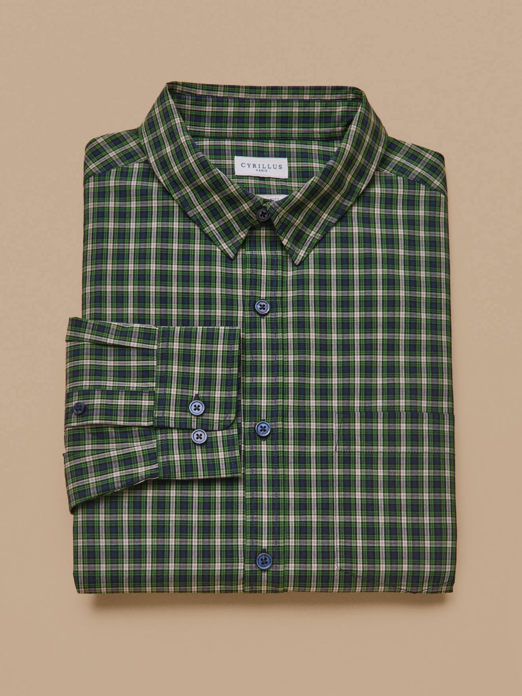 Chemise popeline carreaux homme - coupe ajustée - 1