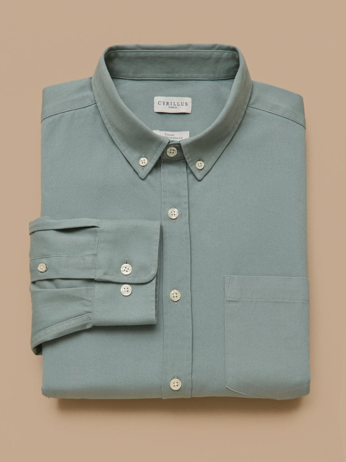 Chemise twill délavé homme - coupe contemporaine - 1
