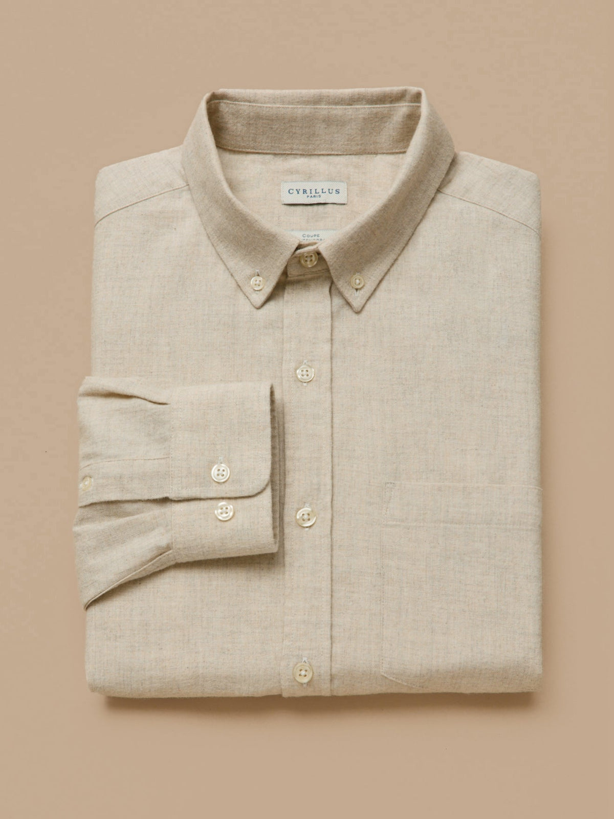Chemise flanelle unie homme - coupe contemporaine - 1