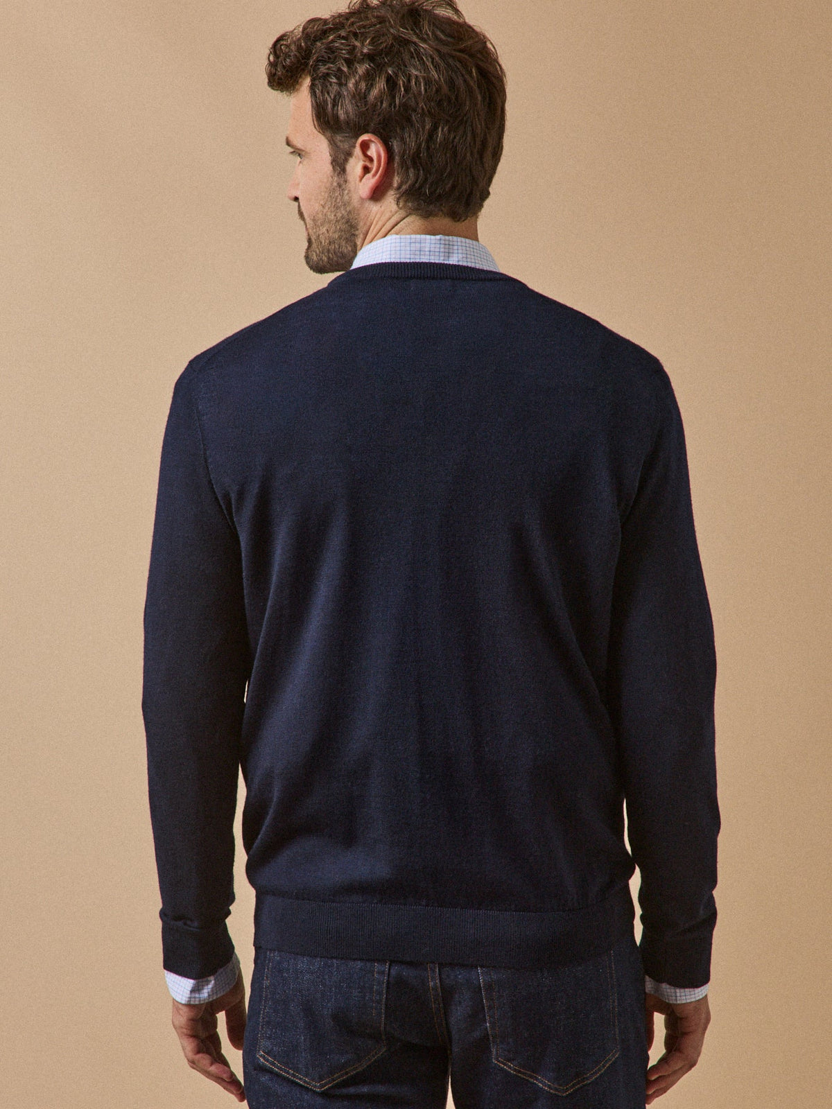 Pull fin col rond laine mérinos homme - 2