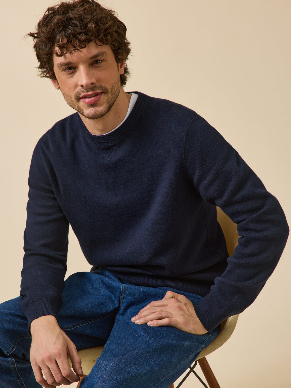 Pull effet sweat homme coton cachemire - 3