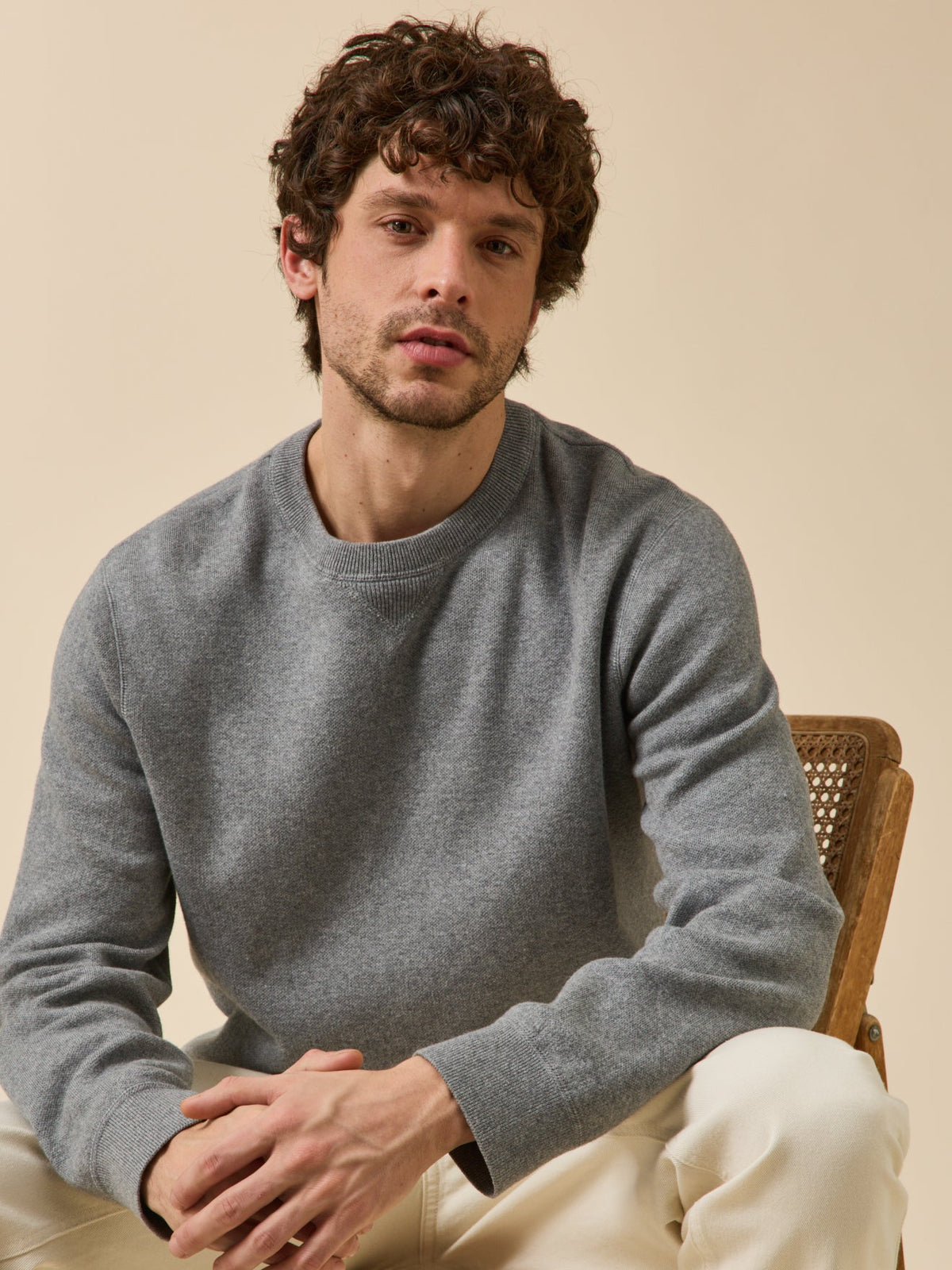 Pull effet sweat homme coton cachemire - 2