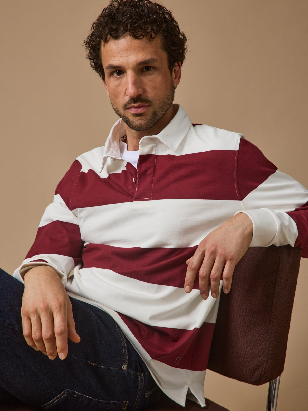 Polo rayé homme coton biologique - 1
