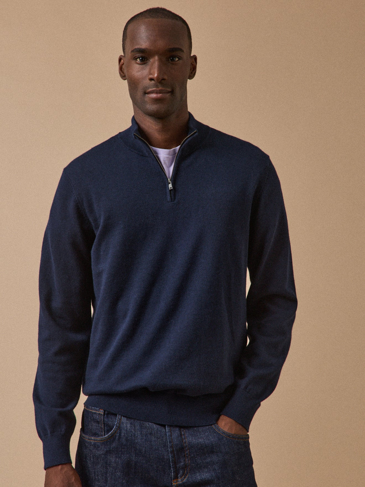 Pull col montant homme coton biologique et cachemire - 2