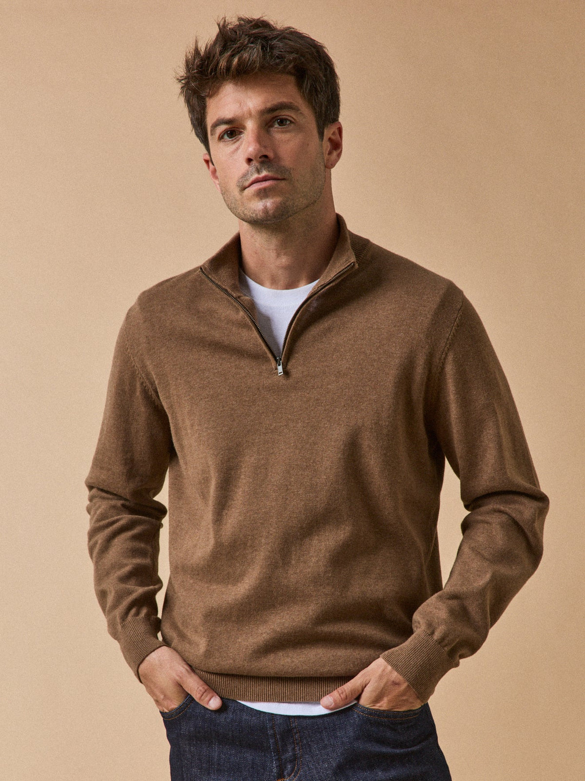 Pull col montant homme coton biologique et cachemire - 3
