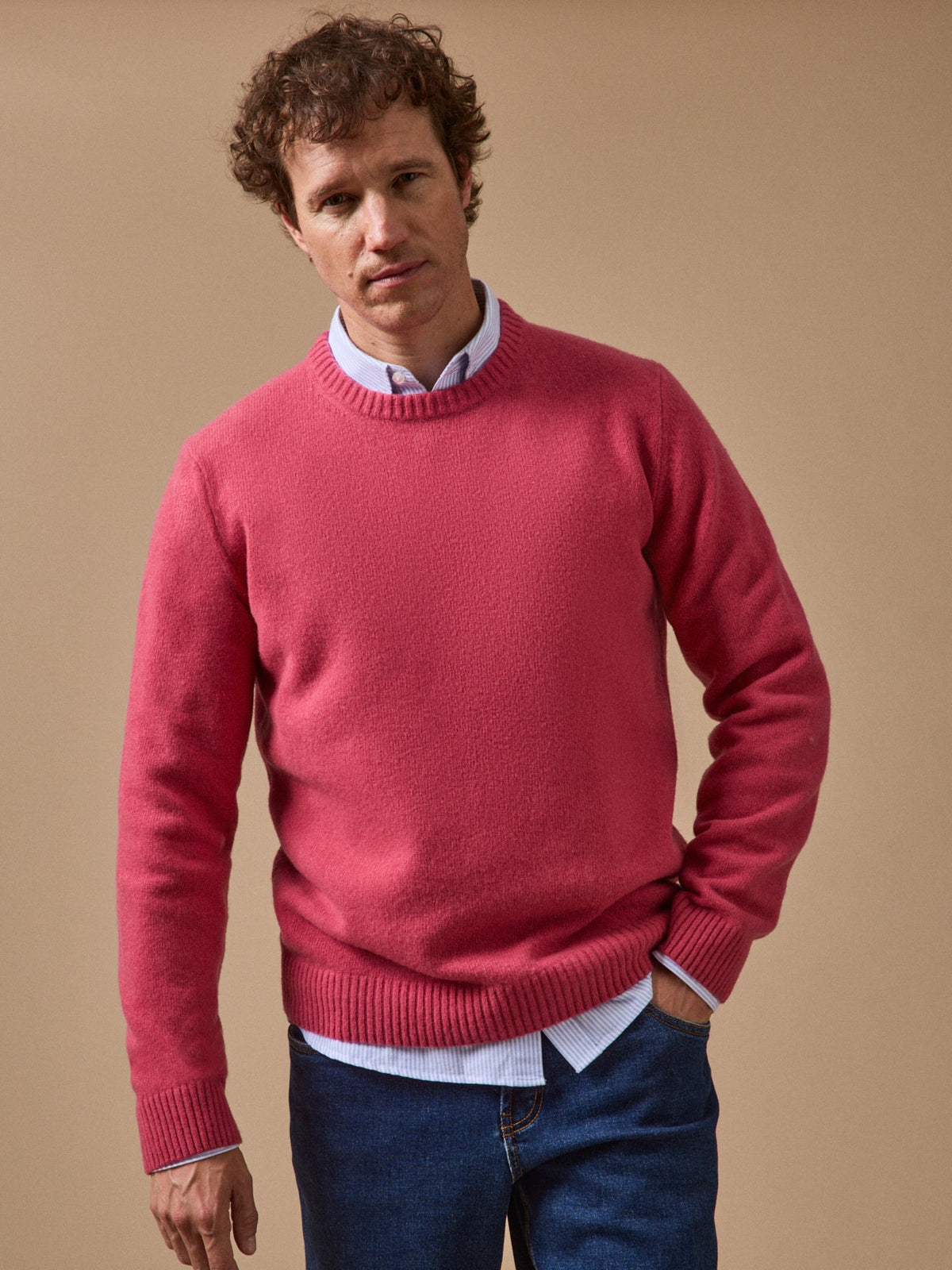 Pull col rond homme laine mélangée - 4