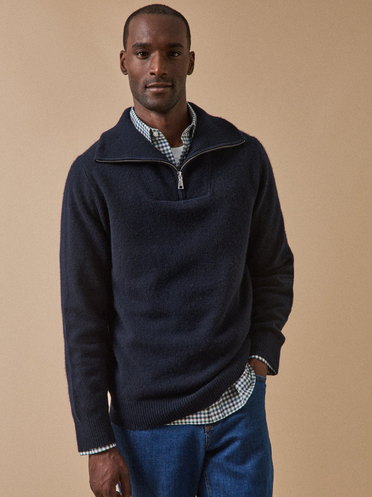 Pull col camionneur laine mérinos homme - 4
