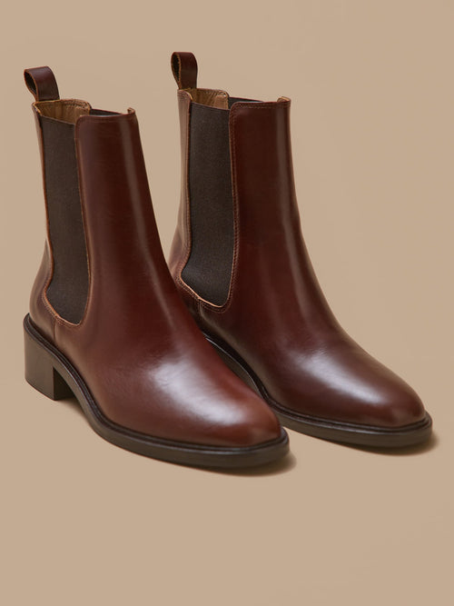 Boots chelsea cuir femme - 1