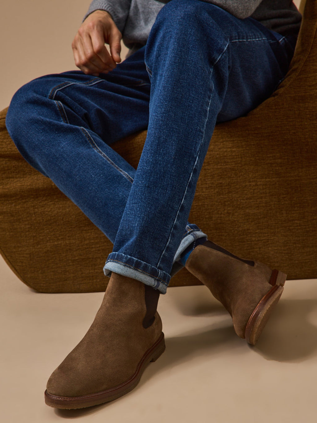 Boots chelsea cuir velouté homme - 1
