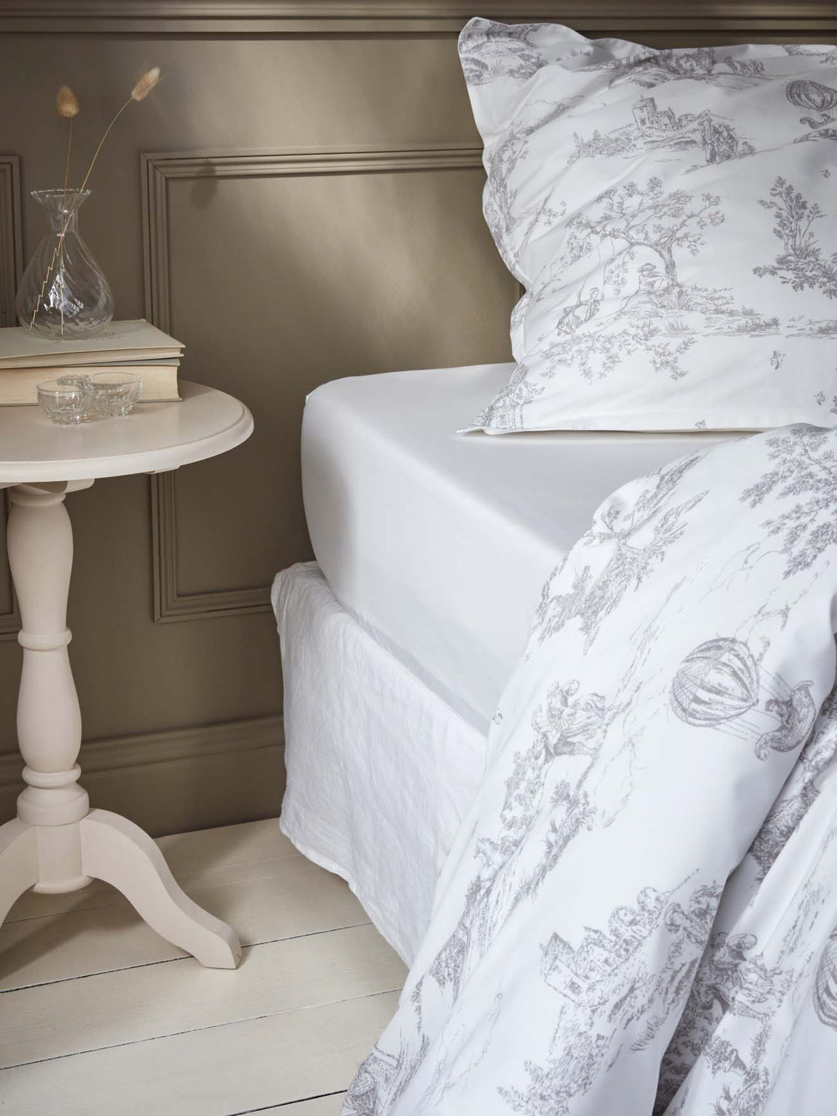 Drap-housse uni percale de coton  Esprit Toile de Jouy  - 2