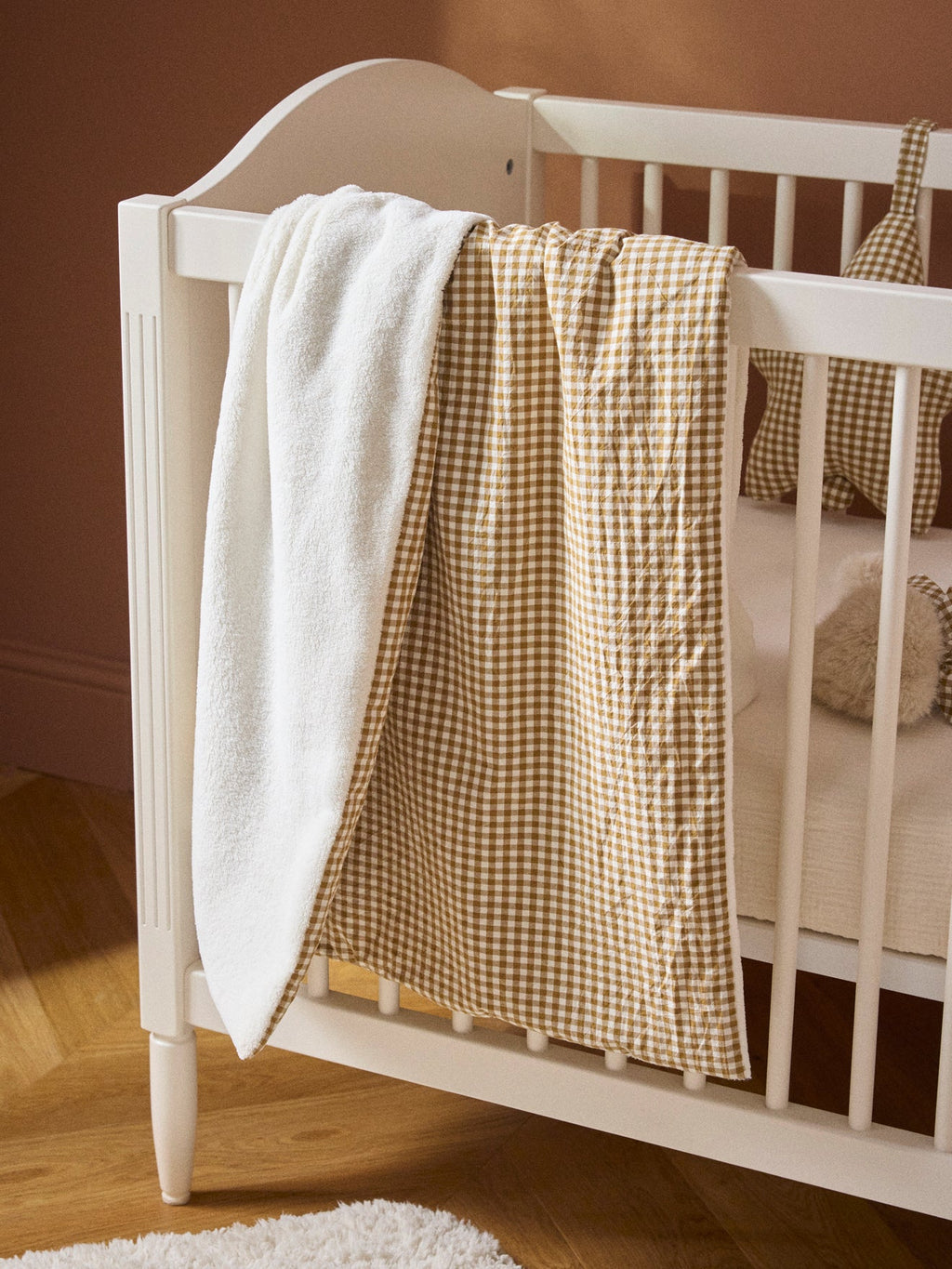 Plaid bébé vichy et micro-polaire - 1