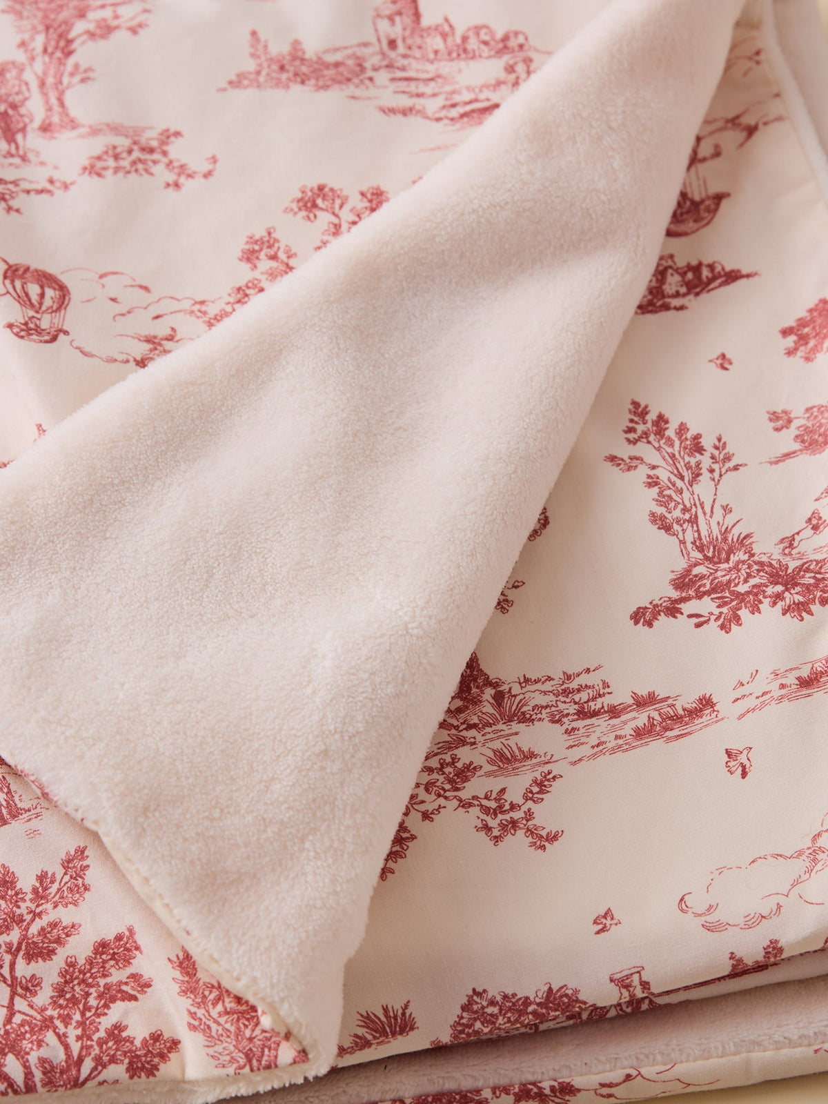 Plaid réversible esprit toile de Jouy - 2