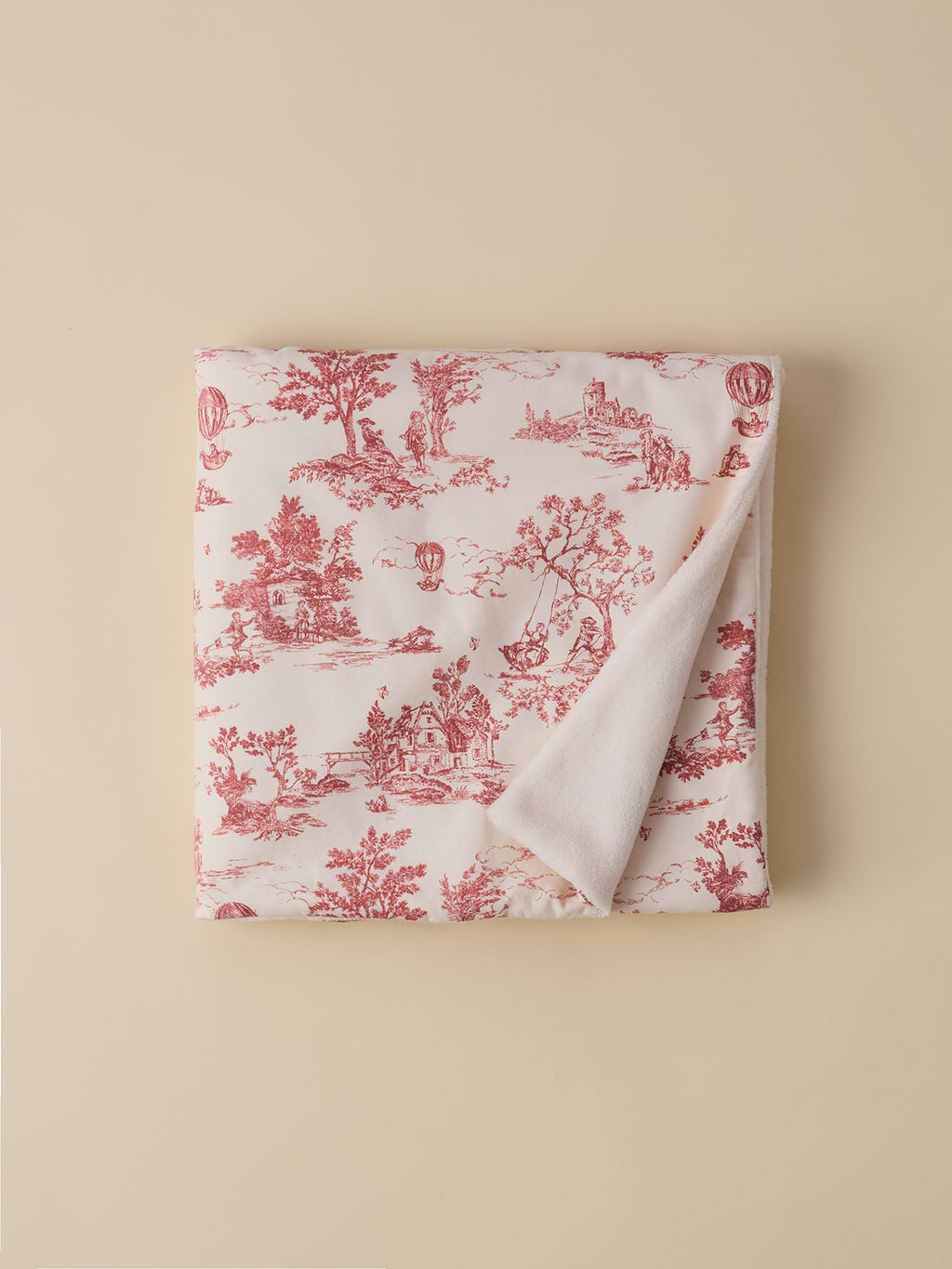 Plaid réversible esprit toile de Jouy - 1