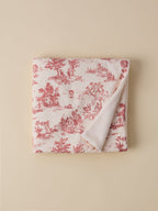 Plaid réversible esprit toile de Jouy - 1