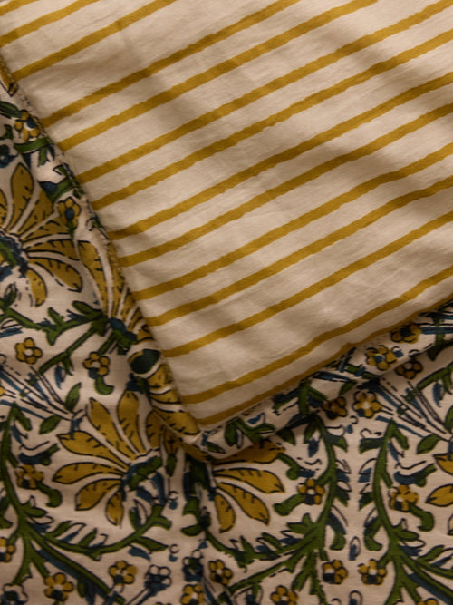 Boutis réversible tissu indien et rayures - 2