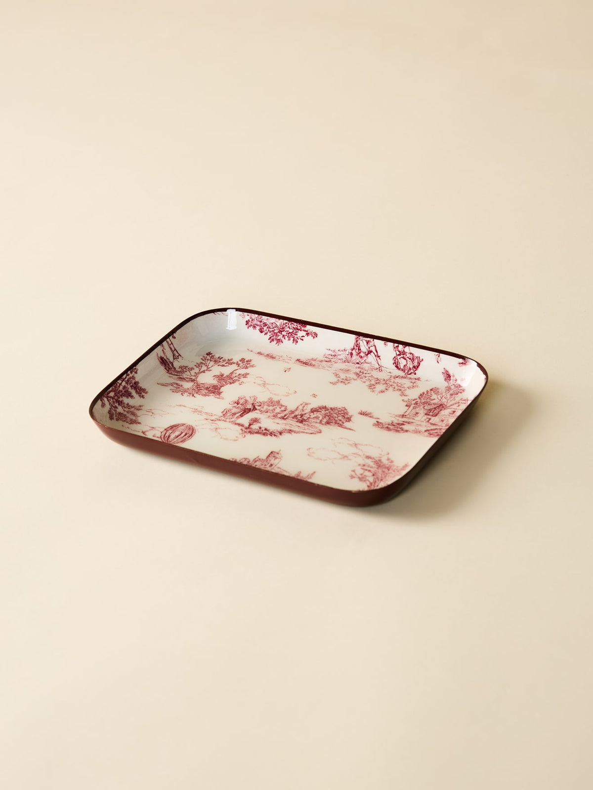 Plateau émaillé esprit toile de Jouy - Petit modèle - 2