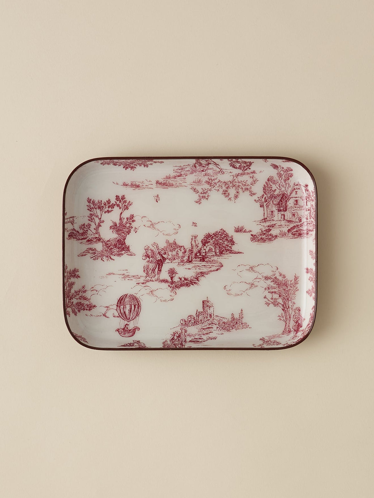 Plateau émaillé esprit toile de Jouy - Petit modèle - 1