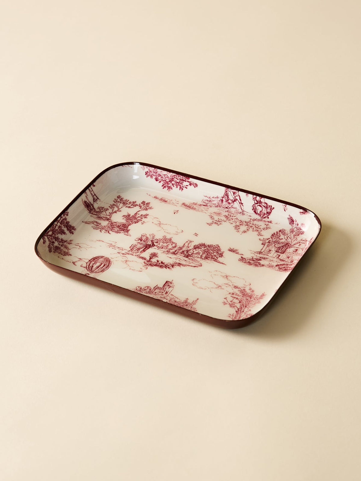 Plateau émaillé esprit toile de Jouy - Grand modèle - 2