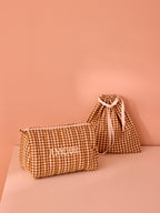 Trousse de toilette en coton vichy - 1