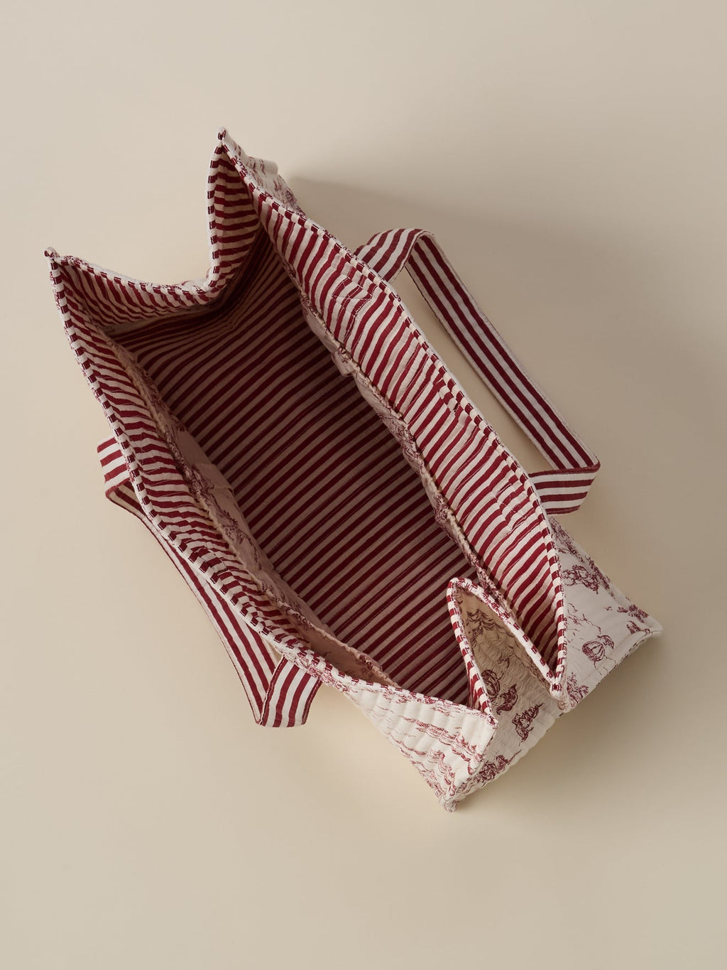 Sac cabas matelassé esprit toile de Jouy - 2
