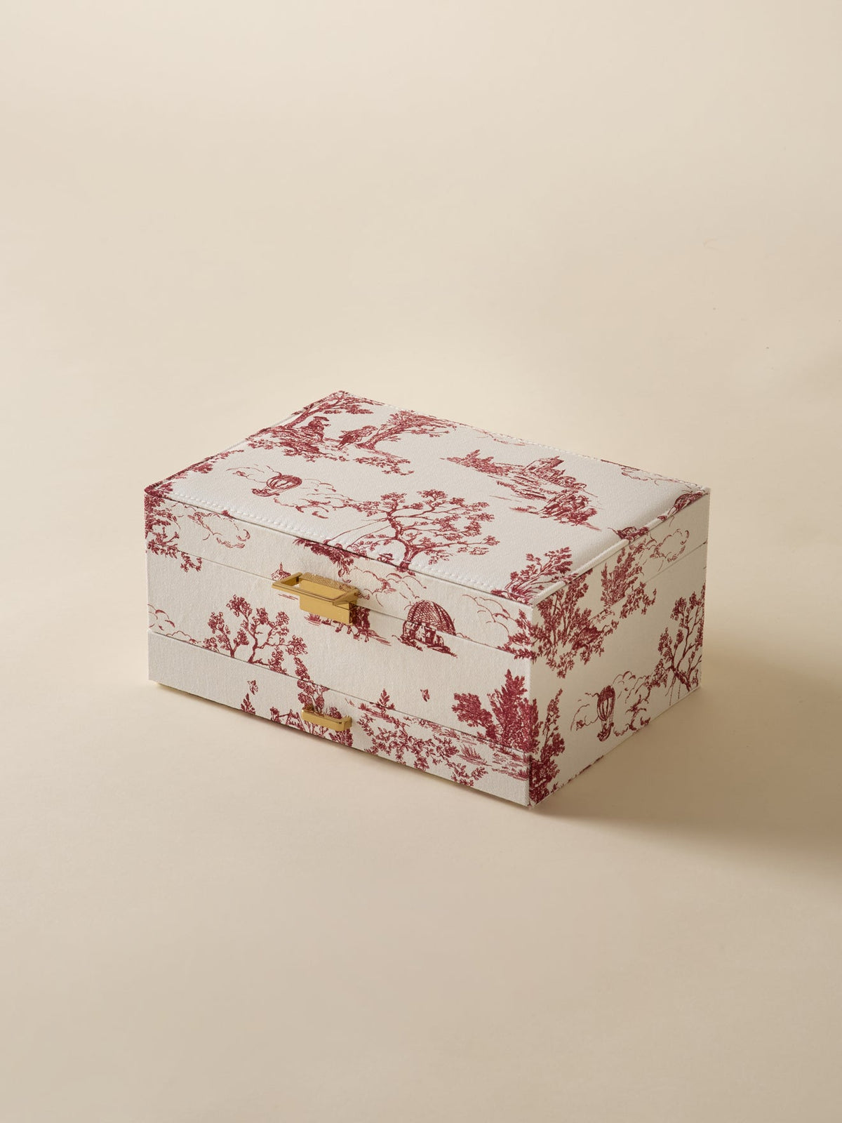 Boîte à bijoux XL esprit toile de Jouy - 1