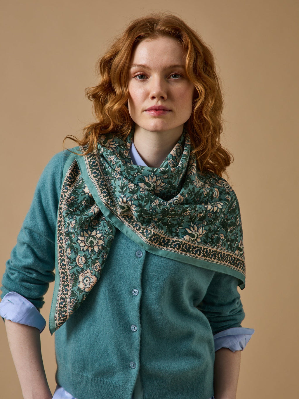 Foulard imprimé fleuri femme - 1